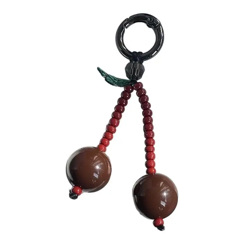 A52E Handgefertigtes, kirschfarbenes, farbenfrohes Perlen-Charm-Hängeornament, für eine besondere Note geeignet – Detail 8