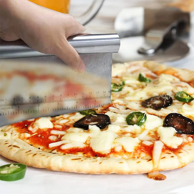 Scraping Panel - Sturdy Multi-purpose Dough Cutter with Scale, Non-stick  Stainless Steel Dough Scrape Pizza Dough Cutter 