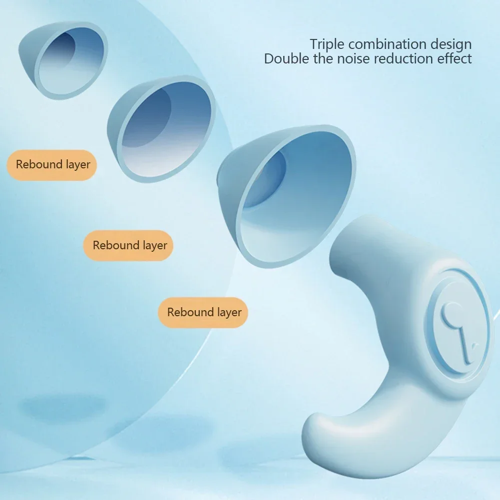 Silicone Anti-Noise Earplugs Soft Reusable Washable Soundproof Sleeping Earplugs Outdoor Travel Noise Reduction Earplugs 3