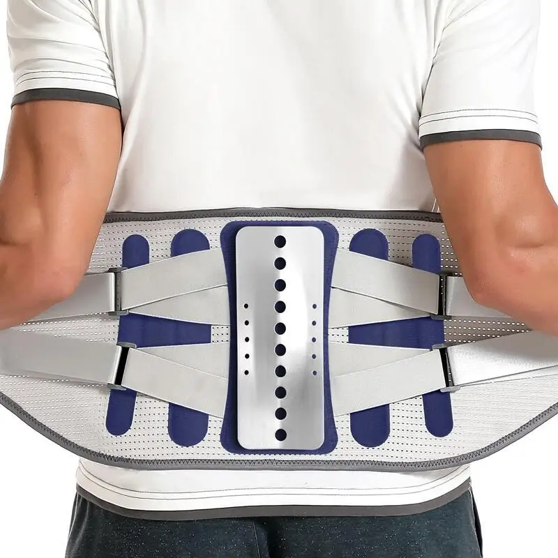 Faja Lumbar para hombre y mujer, cinturón de soporte Lumbar con 4