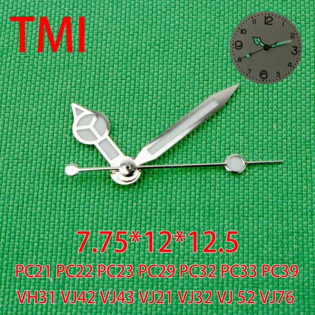 1 jeu d'aiguilles TMI VH31 vertes lumineuses PC21, mains PC32, mains PC33, mains PC39, mains PC23 vh31a, aiguilles de montre VH31B 1