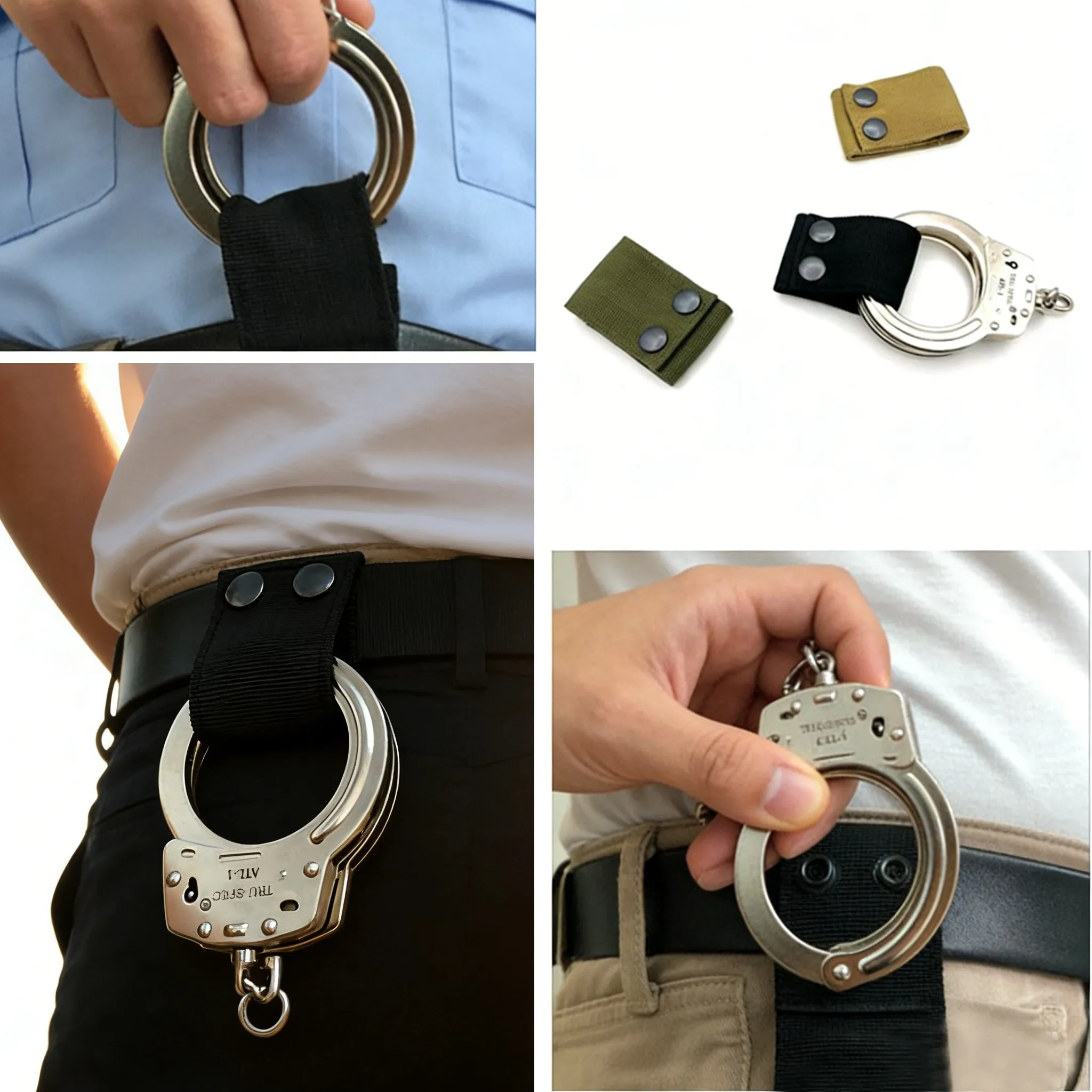 Heavy Duty Tactical Handcuff Holster with Double Snap Slide-On Design