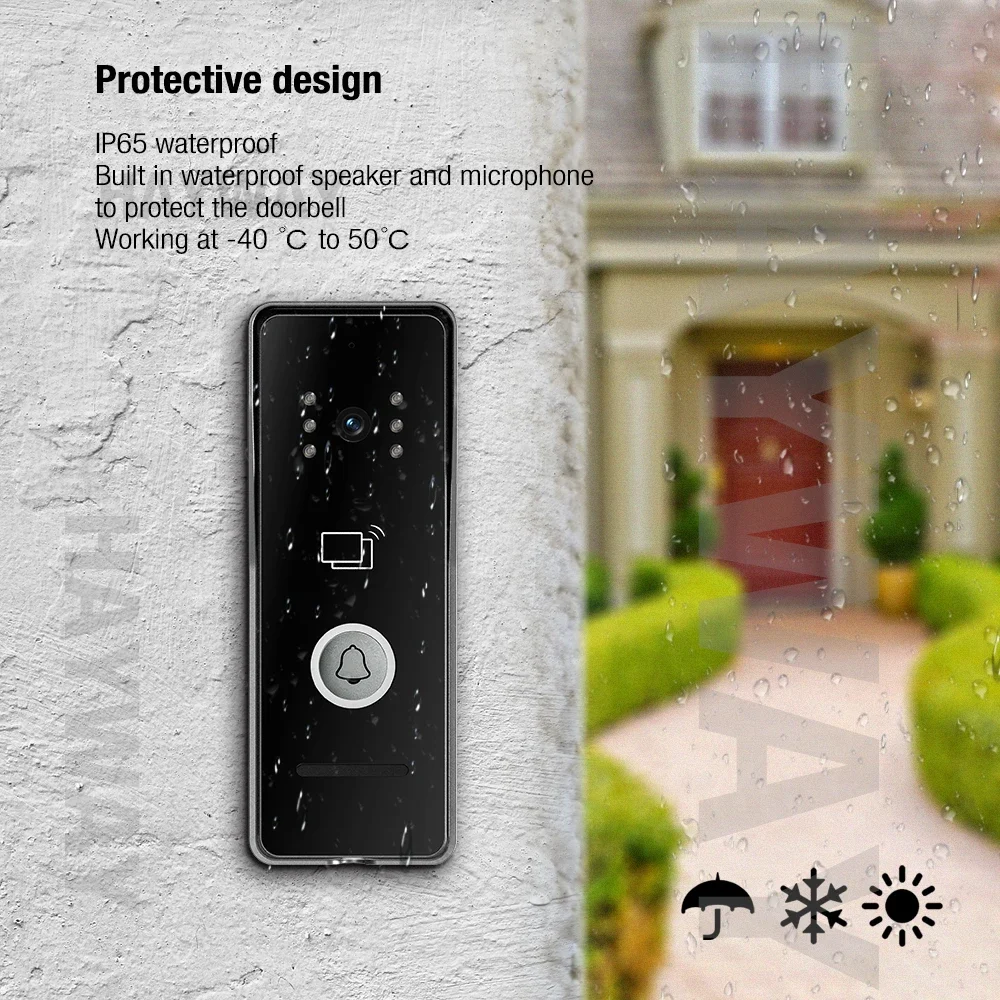 Hayway 10 " Tuya WiFI Smart 1080P Video Intercom System With Mobile Detection IPS Full Touch Monito ID Access Control Unlocking
