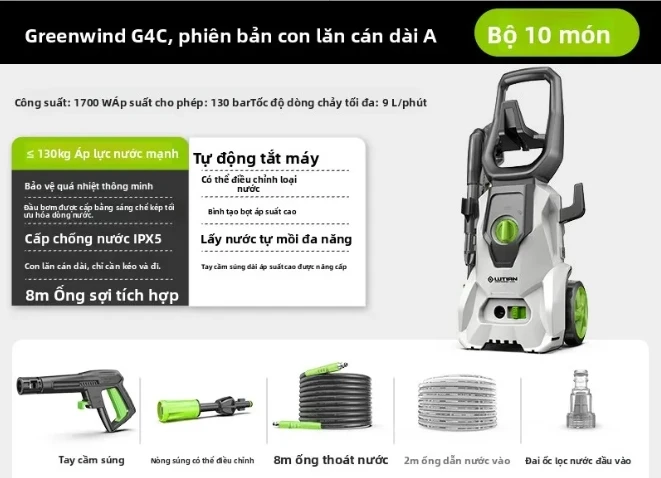 LUTIAN | Máy Rửa Áp Lực Cao Gia Dụng Di Động 220V