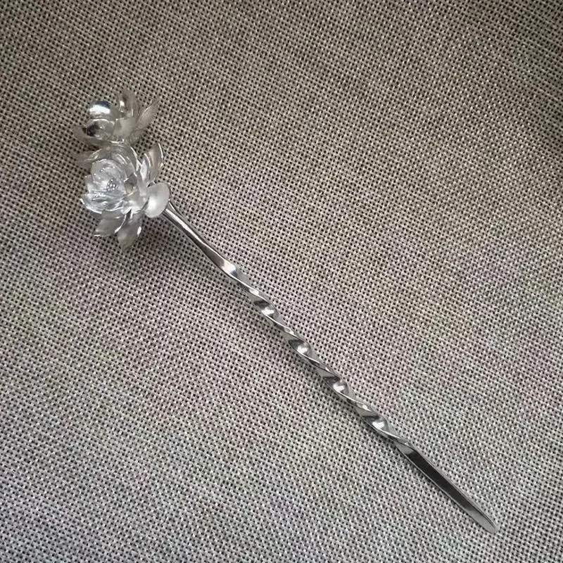디자이너 원래 새로운 연꽃 분열 공예 머리핀 복고풍 클래식 절묘한 매력 숙녀 보석 실버 주얼리