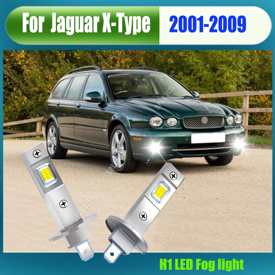 80W H1 CSP LED 안개등 전구 8000LM 6500K 쿨 화이트 재규어 X-타입 2001 2002 2003 2004 2005 2006 2007-2009 교체용