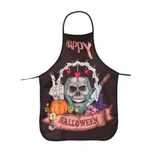  Halloween Apron Castle Expression Creative Apron Kitchen Housework Oil-proof Anti-fouling Linen Apron Can Be Customized 