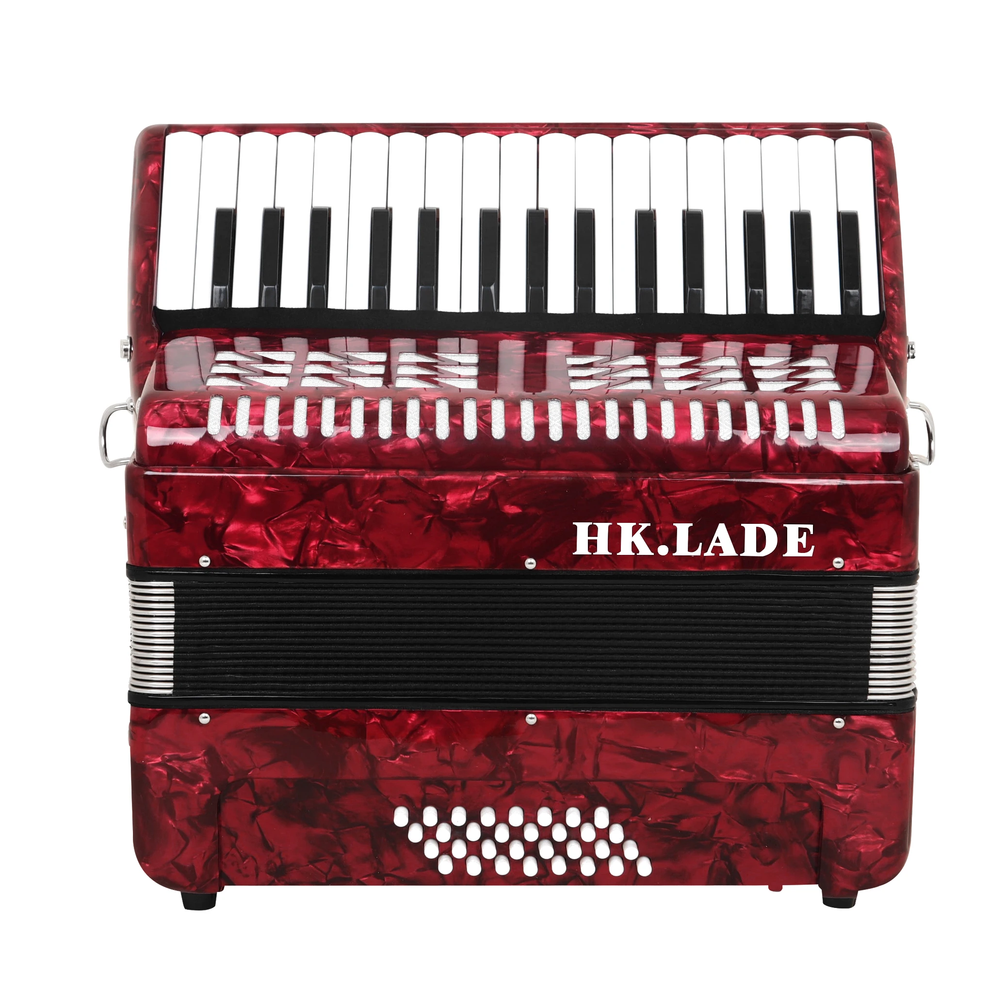 HK · LADE Rot/Blau Akkordeon 30/32 Tasten 30/72 Bass 3 Tastatur Stimme Professionelles Bajan Akkordeon für Performance-Instrumente – Detail 10
