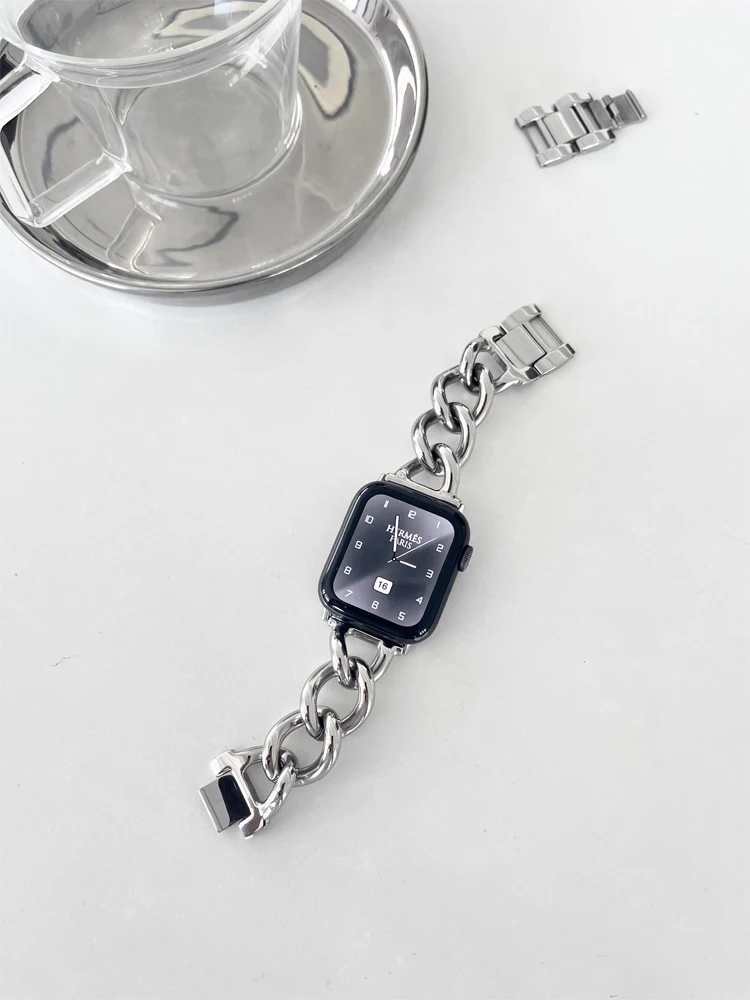 Premium Stainless Steel Watch Band - Elegant Metal Bracelet Strap