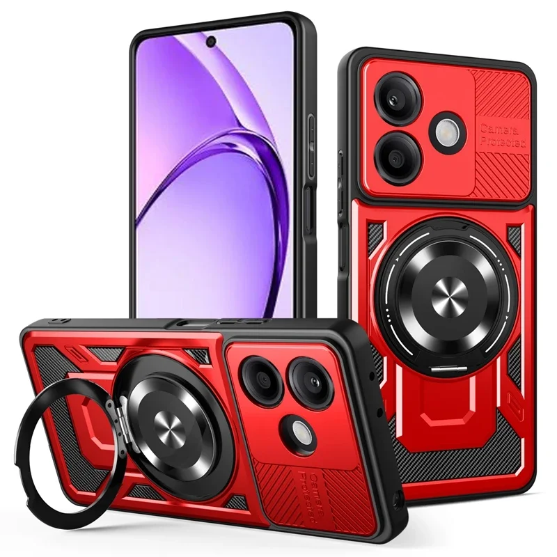 Shockproof Armor Magnetic Ring Stand Phone Case with Magsafe Wireless Charging Compatibility