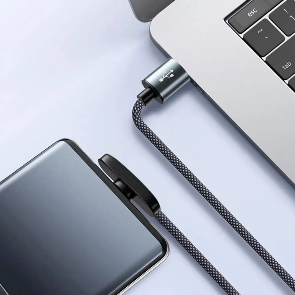 100W USB to Type C 고속 충전 90 ° 엘보우 데이터 케이블 PD USB C 슈퍼 충전 게임 케이블 (삼성 S23 S22 화웨이 POCO 리얼미용)