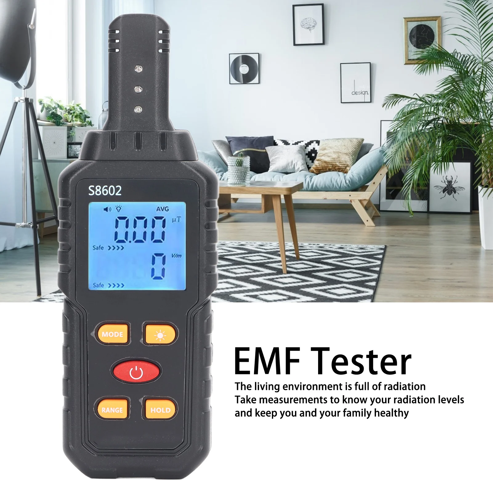Electromagnetic Radiation Tester EMF Electric Magnetic Field Detector Meter 5Hz‑3500Hz