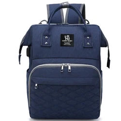 Mommy Diaper Bag - Large Capacity Nappy Backpack with Changing Mat and Convenient Baby Nursing Features (Navy)