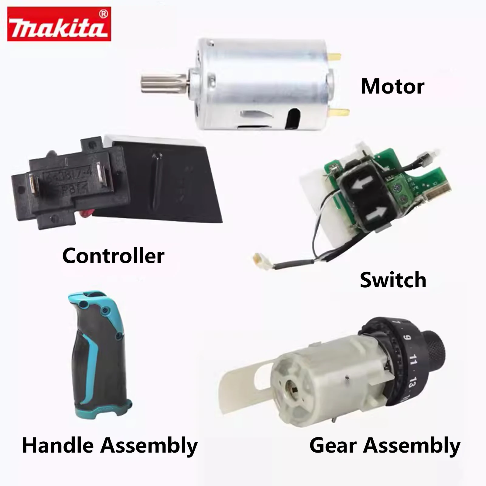 

New Makita Original DC Motor Controller Switch Handle Gear Assembly Power Tool Part Accessories For Makita DF010DSE Screwdriver