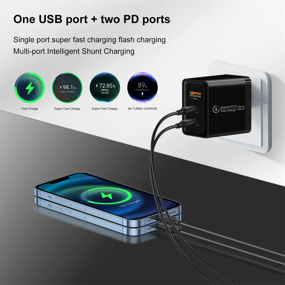 USB 48W Fast Charging For Phone Charger USB Multi Ports Power Adapter For Xiaomi Huawei Samsung iPhone Quick Charge Wall Charger