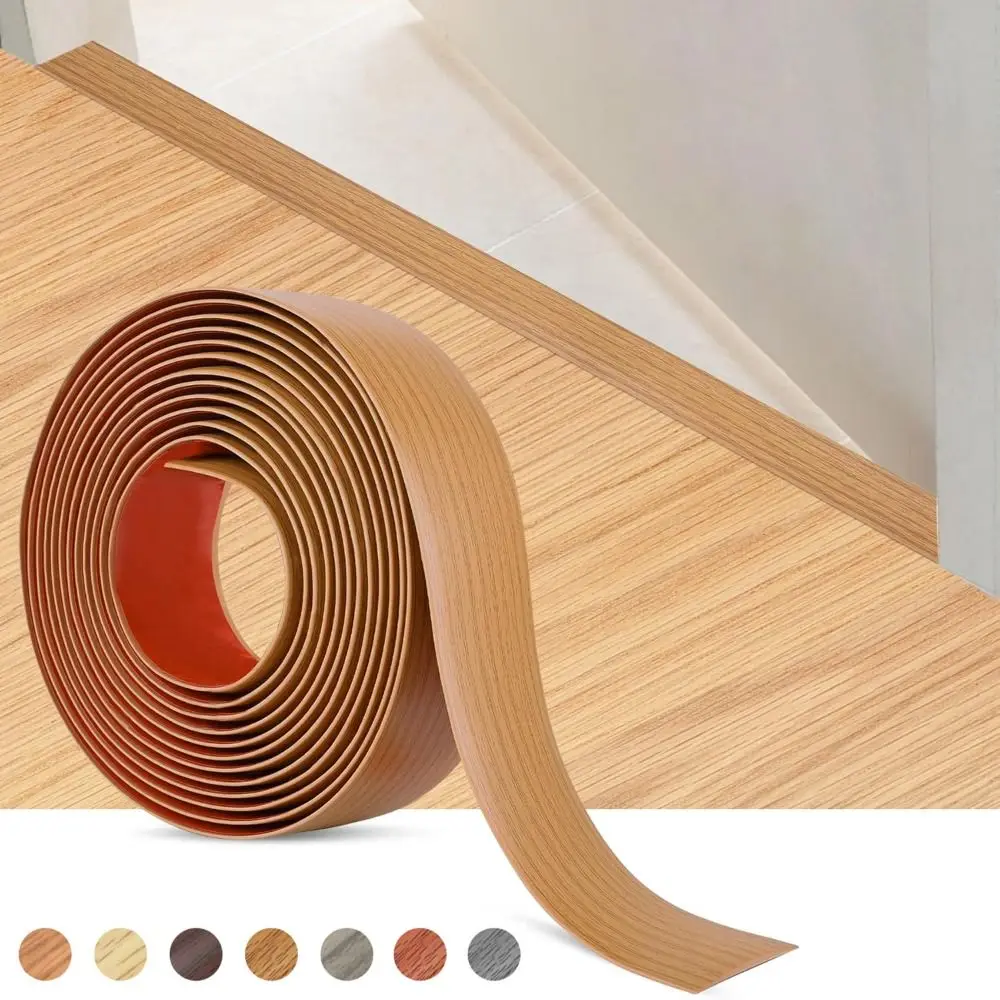 1m PVC Wood Grain Floor Transition Strip Self Adhesive Edging Trim Strip Cuttable Carpet To Tile Edging Trim Home Decor