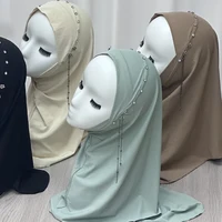 Amira Women Long Tassel Diamonds Hijab Scarf Muslim Headscarf Pull On Instant Scarves Islam Prayer Hijabs Turban Niqab Head Wrap