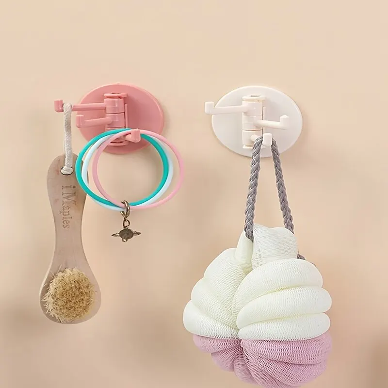 10PC Non-punching Cute Hook Bathroom Bedroom Door Back Coat Hook Kitchen Traceless Sticky Triple Random Delivery self adhesive hooks multifunctional hooks kitchen hook self adhesive wall hooks suction cup hook heavy duty hooks