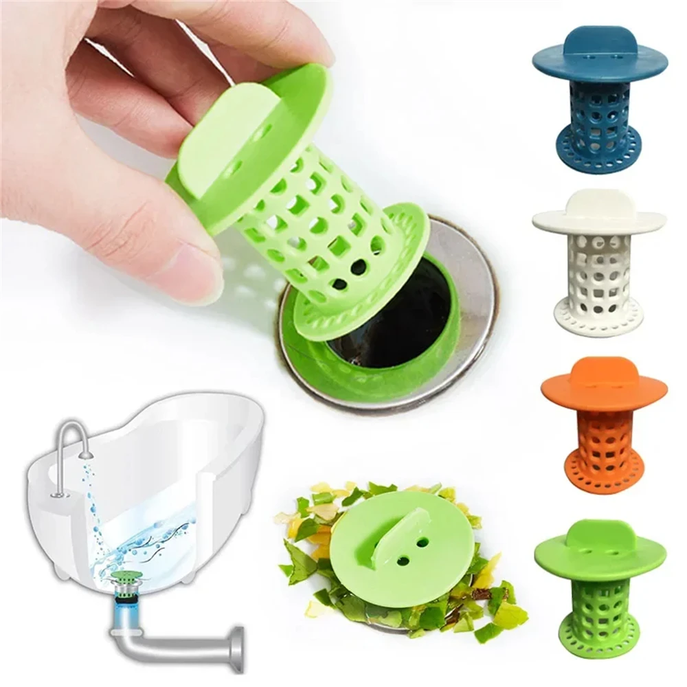 Floor Drain Filter Bathroom Water Plug Floor Drain Anti-clogging Plastic Sink Filter Kitchen Silicon Small Mushroom Cylindrical