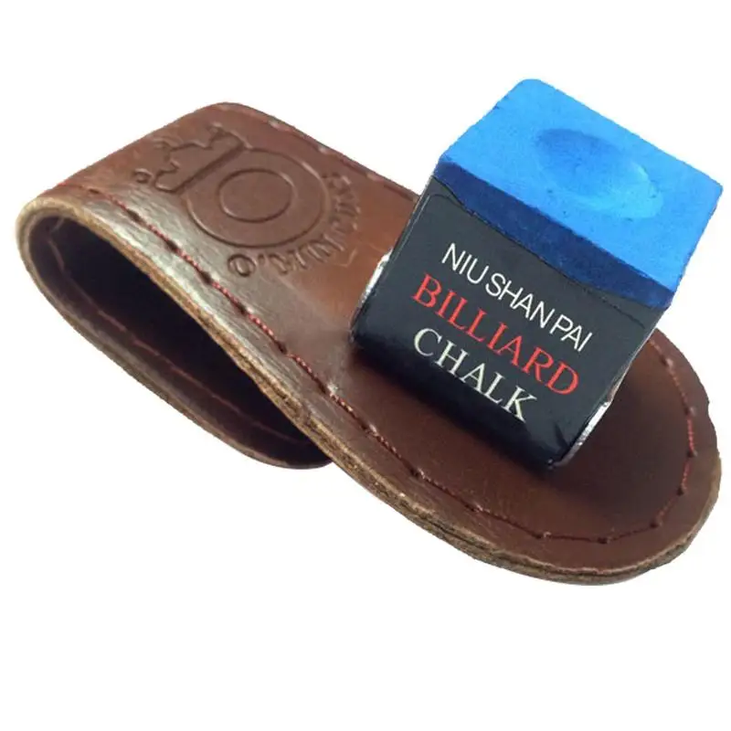 Billiard Chalk Holder Portable Leather Chalk Bag Clip Pool Billiards Snooker Accessories Magnetic Belt Clip Holder Powder Holder
