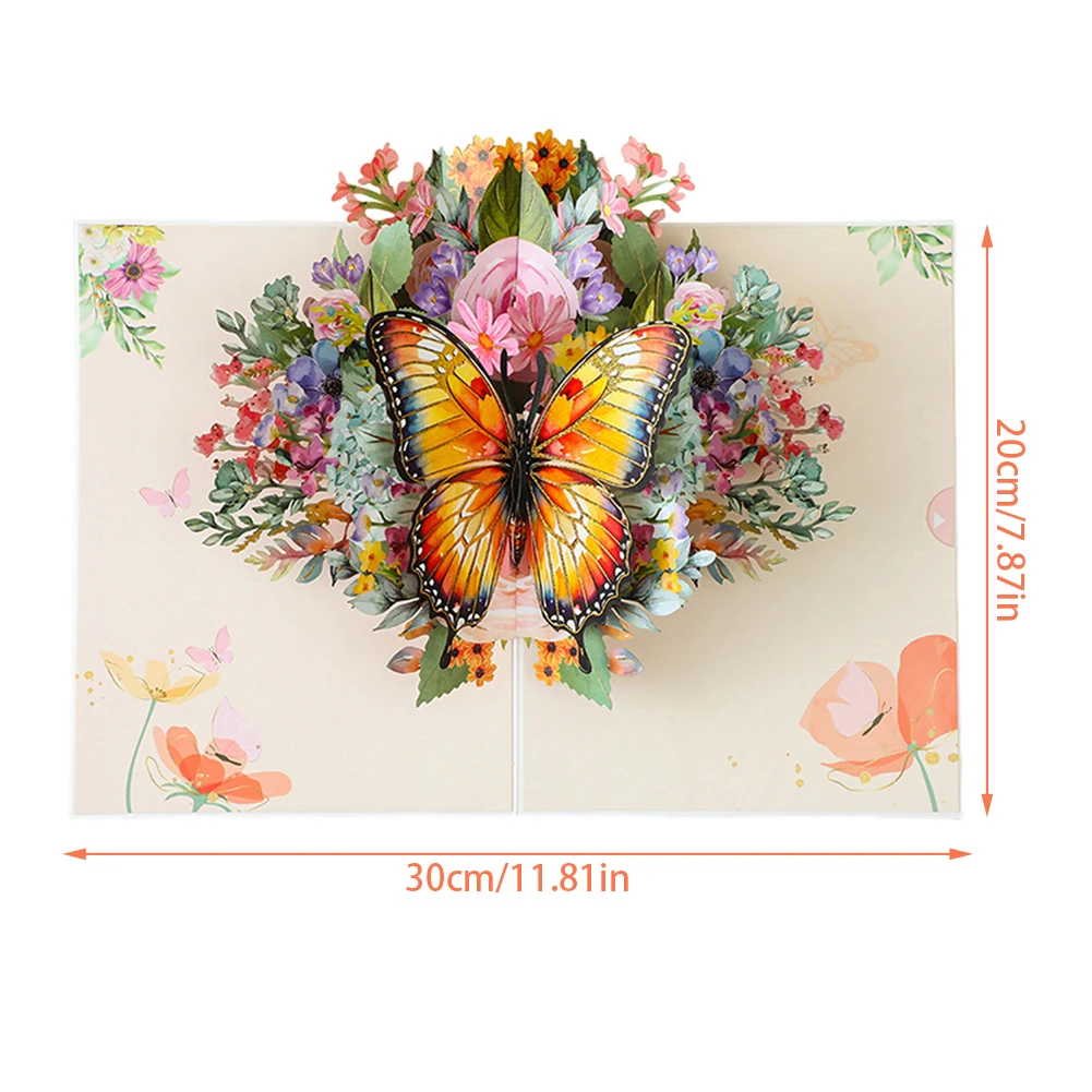 Pops-Up Butterflies Greeting Card Hand-made Personalized 3D Butterflies Birthday Card Present for Mother