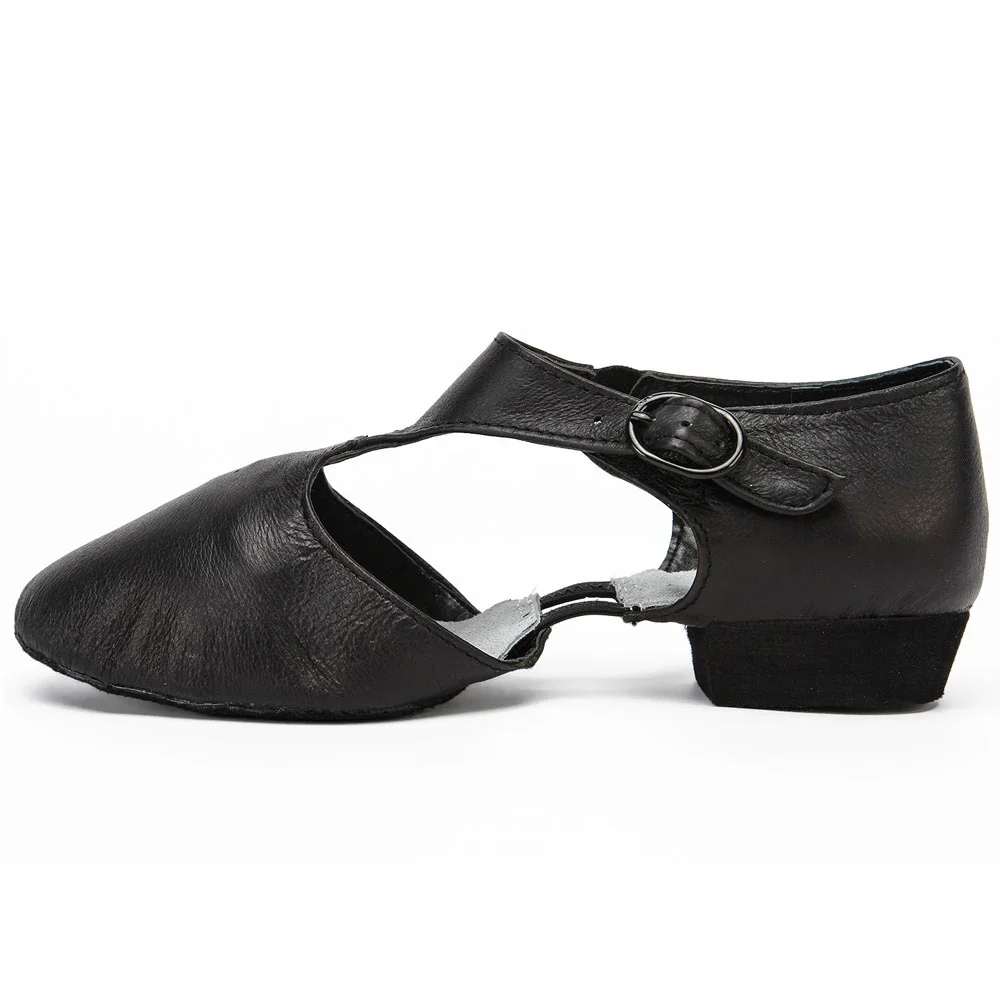 Dance Shoes Genuine Leather Stretch Jazz Dance Shoes For Women T Strap Ballet Lyrical Teachers' Sandals