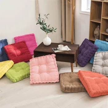 Meditation Floor Square Pillow For Seating On Floor Solid Tufted Thick Pad Cushion For Yoga Balcony Chair Seat Cushions 1