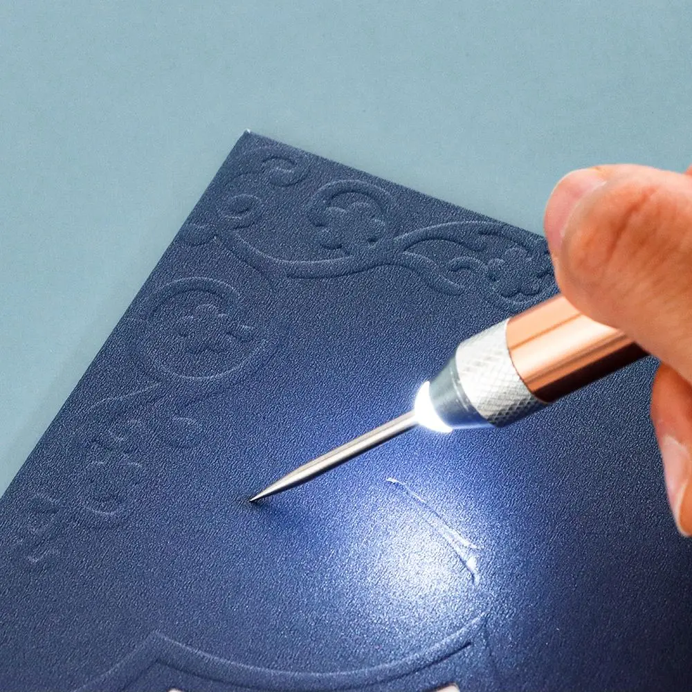 Kit 5 Outils De Désherbage Pour Vinyle Avec Lumière LED - Aiguilles Interchangeables - Pour Scrapbooking, Gravure - Alliage Aluminium