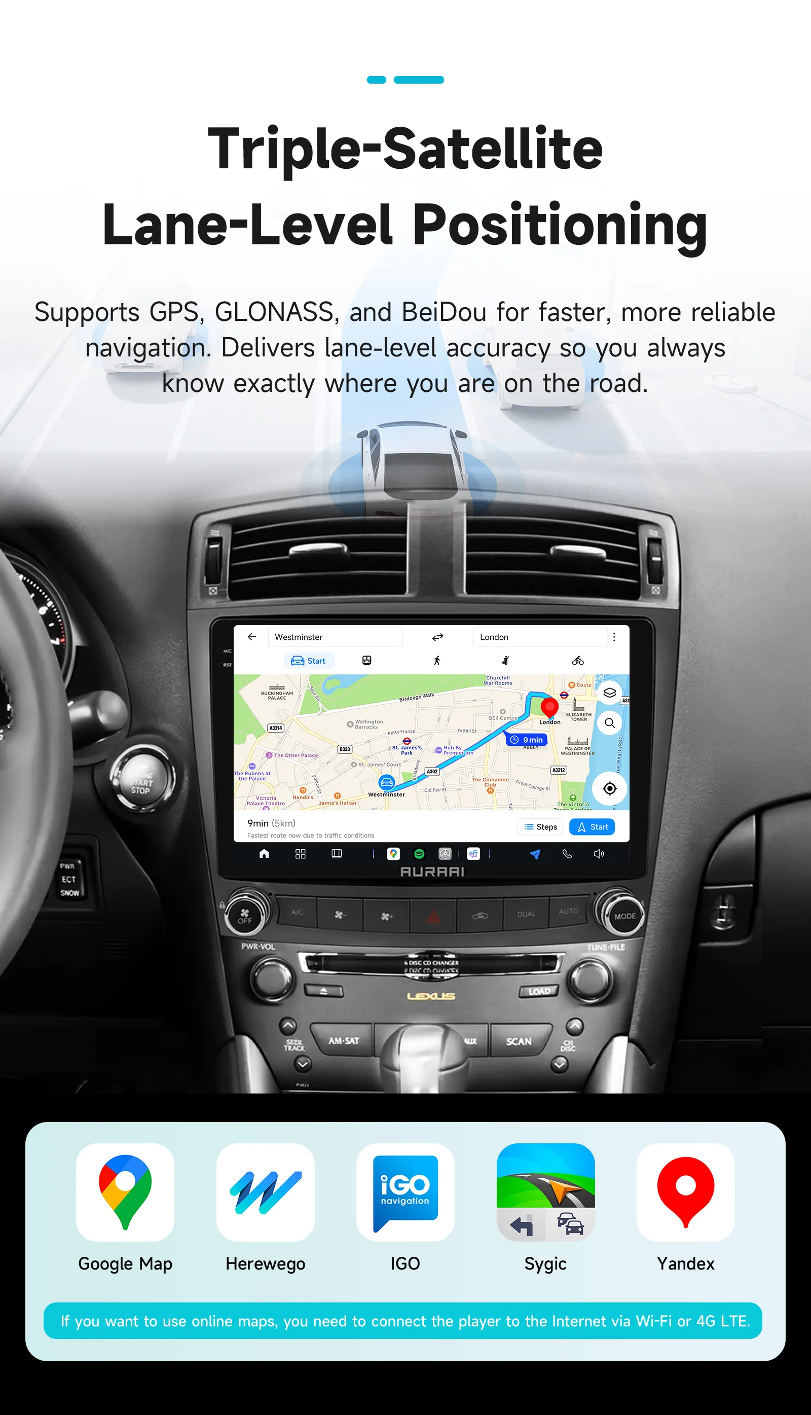 8G+256G AURAAI 2K Bildschirm für Lexus IS250 IS300 IS200 IS220 IS350 Autoradio CarPlay Android Auto 4G WIFI GPS BT DSD ADAS Dual-Mikrofon – Detail 27