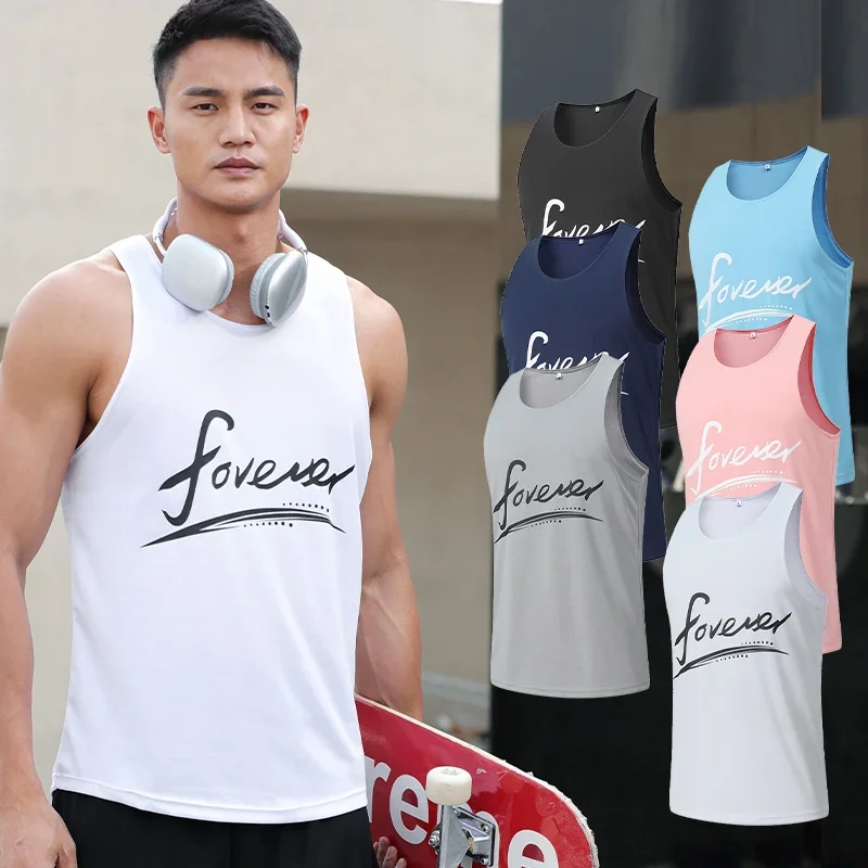 

Men's Running Tank Top Gym Breathable Vest Fitness Sports Tees Sweatshirt Marathon Undershirt Shirts Tops Compression Shirt Wear