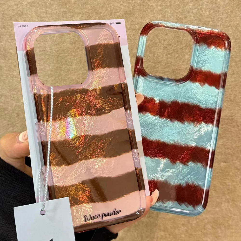Color Striped Minimalist Couple Phone Case Cover
