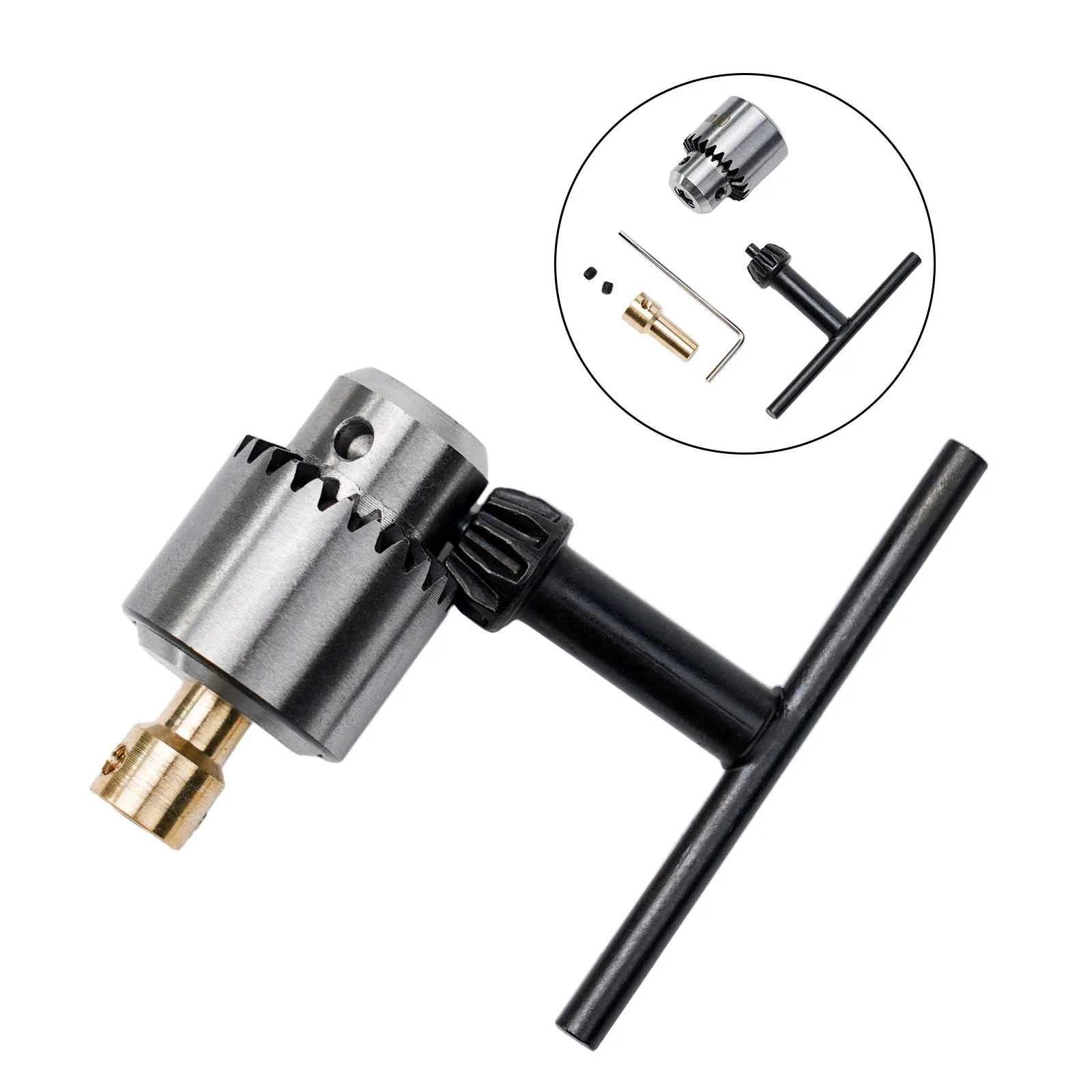 

`0.3-4mmMicro Motor Drill Chuck Clamping Range Taper Mounted Mini Drill Chuck With Chuck Key 3.17mm Brass Electric Motor Shaft