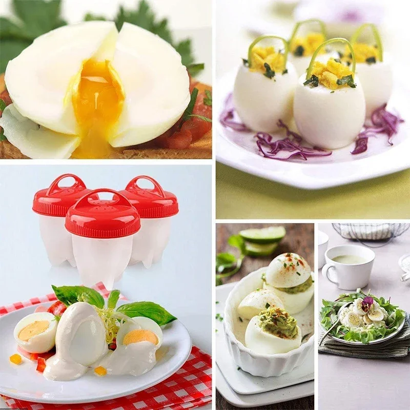 BPA Free Silicone Egg Boiler Steamer Cook Cups 3/6pcs