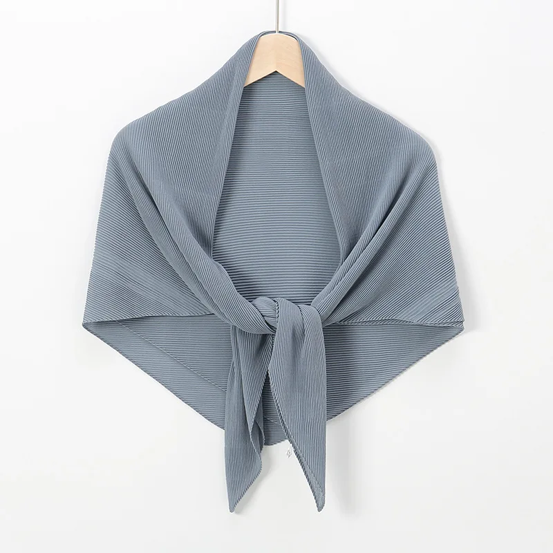 

New Crumpled Chiffon Scarf For Women Girls Students Autumn Solid Color Scarves Retro Soft Foulard Viscose Female Wrap Shawls