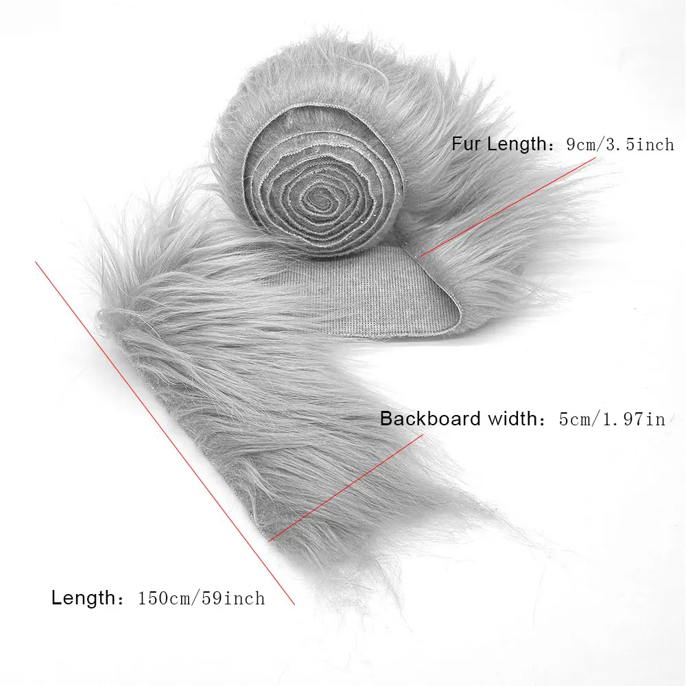 1.5M 5 Colors Faux Fur Ribbon Tapes DIY Apparel Sewing Fluffy Trim Trimming Fabric Home Decor Sewing Costume Stripe Plush Fur