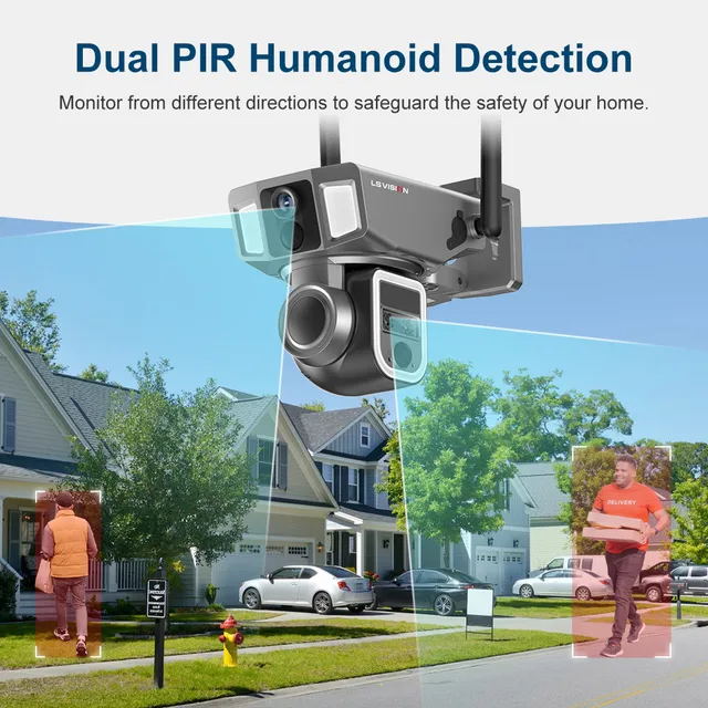 LS VISION 12MP 6K 10X Zoom Dual Screen Solar Camera Outdoor 4G/WiFi 2 In 1 Three Lens Dual PIR Detection Auto Tracking CCTV Cam - Image 4