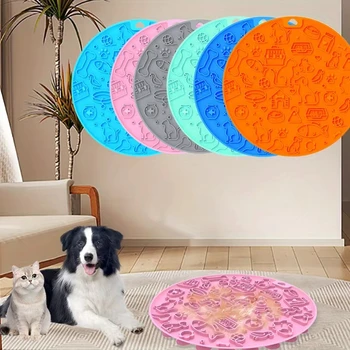 Tappetino per Alimentazione Animali Domestici in Silicone, Tappetino Quadrato per Cani per L'allenamento e l'Alimentazione con Cibo Secco o Umido, Tappetino per Acqua e Cibo per Cani