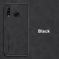 Premium Luxury PU Leather & Matte Silicone Phone Case - Enhanced Protection & Style for Honor 30i (Black)