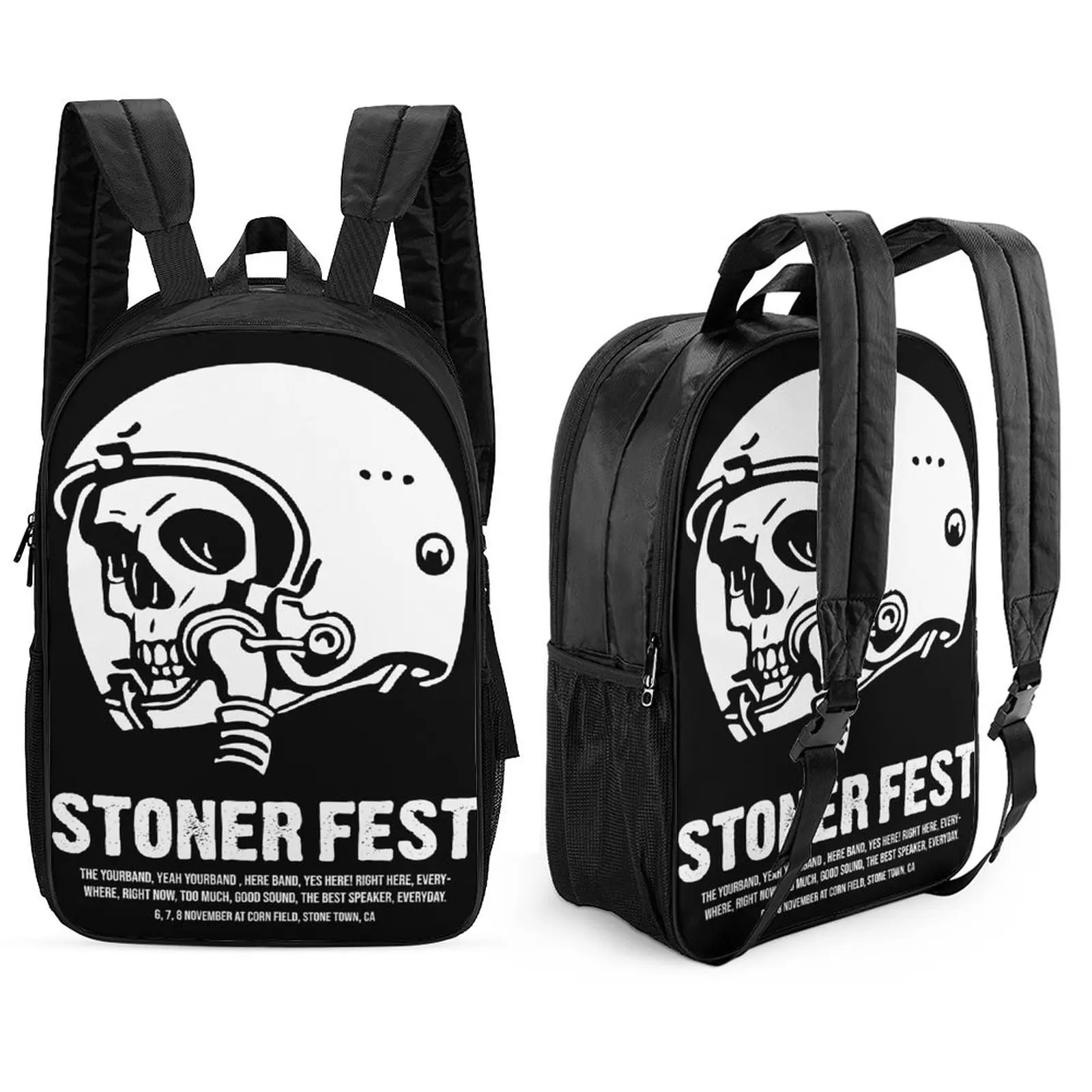 Gothic Punk Skull Backpack 2023 New Large Bags 2 Handles Adjustable Travel Backpag Male Bag Breathable Shoulder Straps
