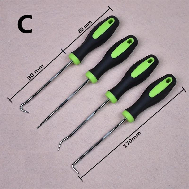 Car Oil Seal Screwdrivers 4Pcs Auto Vehicle O Ring Removal Tool Gasket Puller Long Remover Tool Set Pick and Hook