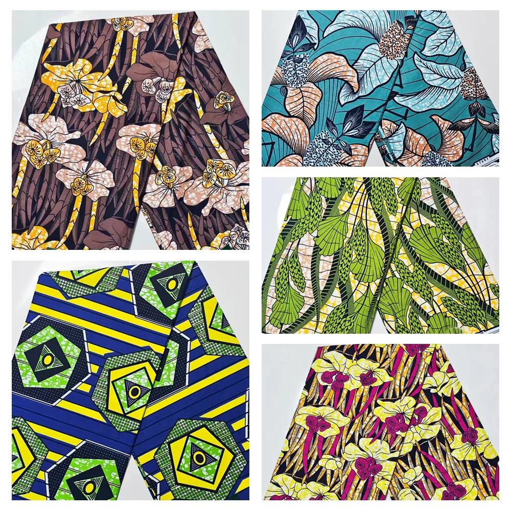 New Super Good African Ankara Real Wax Fabric Cotton Batik Material 6yards Pagne Liputa Tissu Ghana Wax Kente Soft Batik For Sew