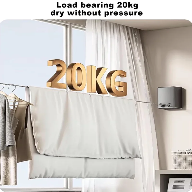 Sem Buraco-livre Encolhimento Varal Invisível Banheiro  Roupas Rack Corda De Fio Sala De Estar Varanda Portátil Roupas Secagem