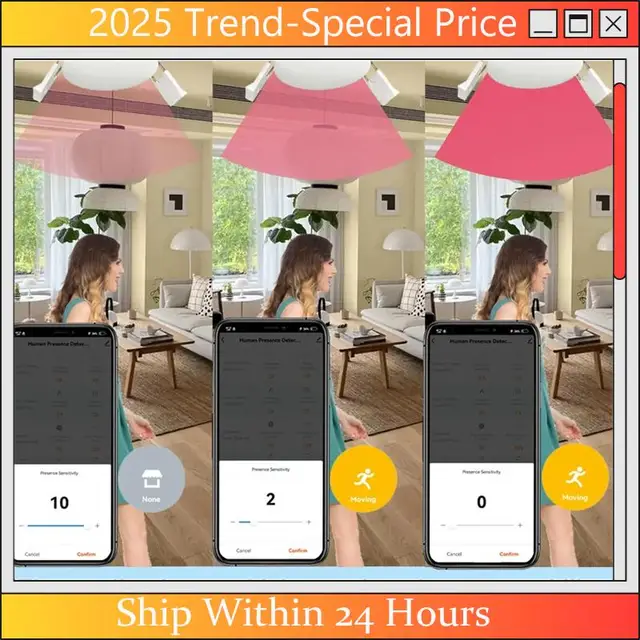 CHYY Top Tuya Smart Life Wifi Millimeter Wave Radar 24Ghz Human Presence Motion Sensor Luminance Detector App Monitor 80-250VAC 4
