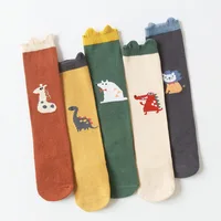 New Infant Baby Girls Boys Soft Cotton Children Socks Kids Knee High Cute Printing Long Sock Candy Color Toddler Newborn Socken 2