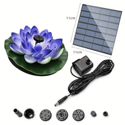 Solar - Powered Lotus Fountain Pump with Multi - Nozzle Design - Vibrant Garden & Bird Bath Decor (Purple)