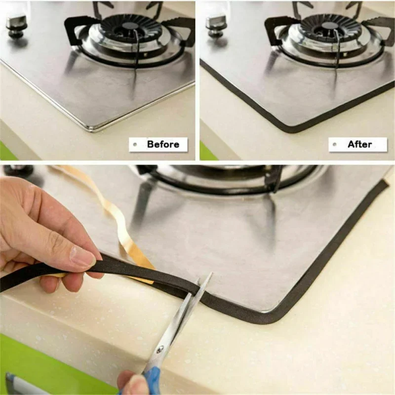 

Kitchen Tools Gas Stove Gap Sealing Strip Tape, Cooktop Parts, Sink Stove Gap Cooker Slit, Seal Ring Tape, 3Pcs, 2m