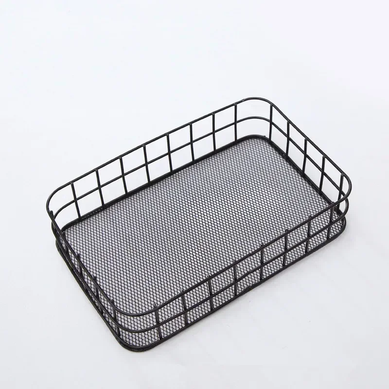 Nordic Iron Design Metal Storage Basket for Home and Office Organization