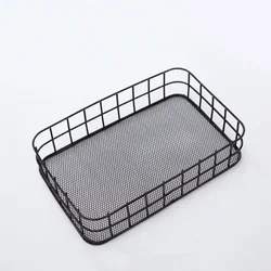 Nordic Iron Design Metal Storage Basket for Home and Office Organization (S2)