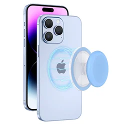 Innovative Foldable Magnetic Phone Grip Ring with Kickstand (Blue)
