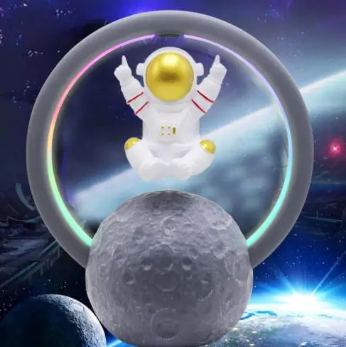 

Novelty levitate astronaut night light with wireless speaker usb rechargeable touch control RGB desk lamp for kids bedroom gift
